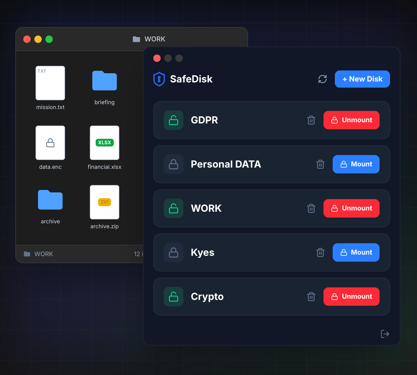 Native desktop app interface